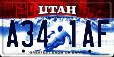UT license plate A341AF