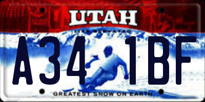 UT license plate A341BF