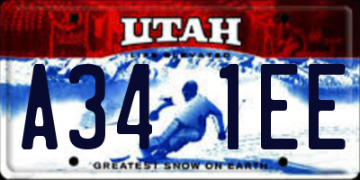 UT license plate A341EE