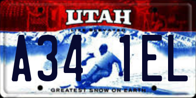 UT license plate A341EL