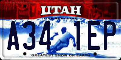 UT license plate A341EP