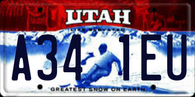 UT license plate A341EU