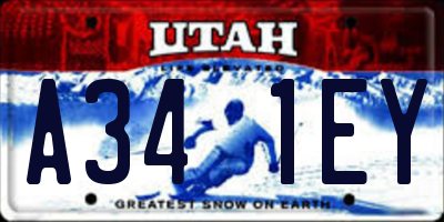 UT license plate A341EY