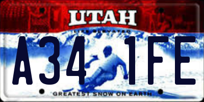 UT license plate A341FE