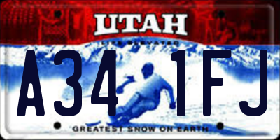 UT license plate A341FJ