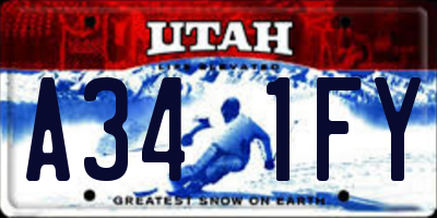UT license plate A341FY