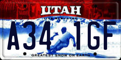UT license plate A341GF