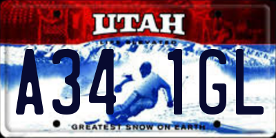 UT license plate A341GL