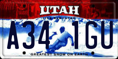 UT license plate A341GU