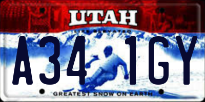 UT license plate A341GY