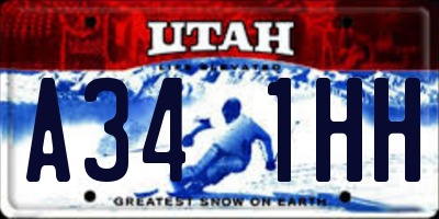 UT license plate A341HH