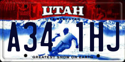 UT license plate A341HJ