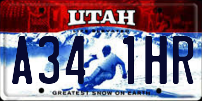 UT license plate A341HR
