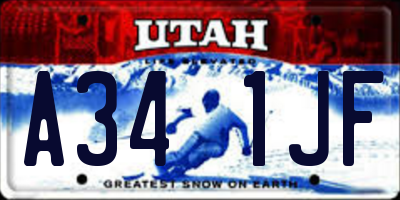 UT license plate A341JF