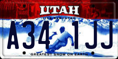 UT license plate A341JJ
