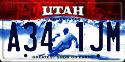 UT license plate A341JM