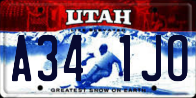 UT license plate A341JO