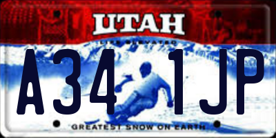 UT license plate A341JP