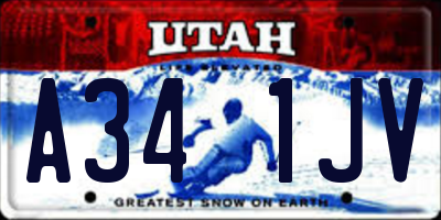 UT license plate A341JV