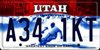 UT license plate A341KT