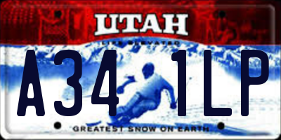 UT license plate A341LP