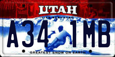 UT license plate A341MB