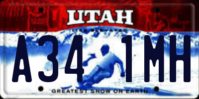 UT license plate A341MH