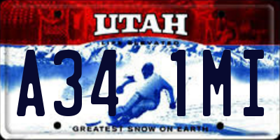 UT license plate A341MI