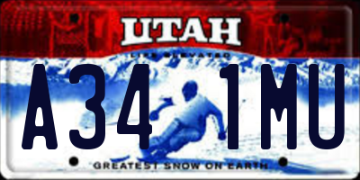 UT license plate A341MU
