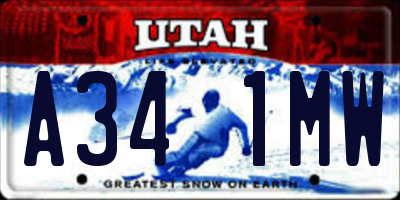 UT license plate A341MW