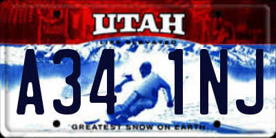 UT license plate A341NJ