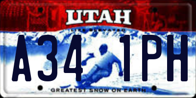 UT license plate A341PH