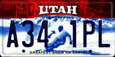 UT license plate A341PL