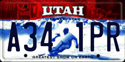 UT license plate A341PR
