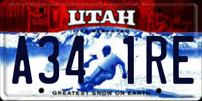 UT license plate A341RE