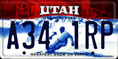 UT license plate A341RP