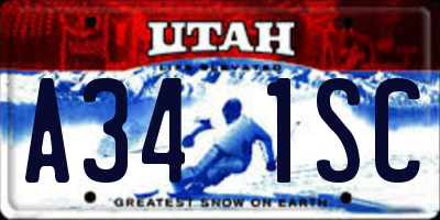 UT license plate A341SC