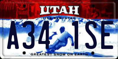 UT license plate A341SE