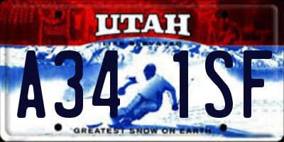 UT license plate A341SF