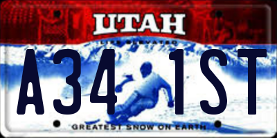 UT license plate A341ST