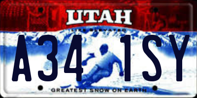 UT license plate A341SY