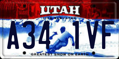 UT license plate A341VF