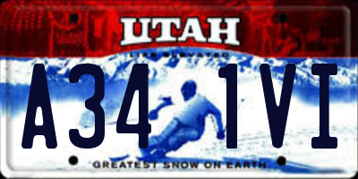 UT license plate A341VI