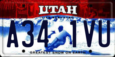 UT license plate A341VU