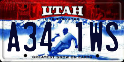 UT license plate A341WS