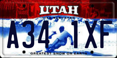 UT license plate A341XF