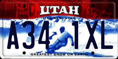 UT license plate A341XL