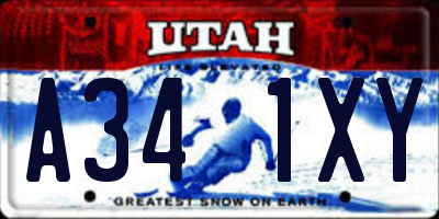 UT license plate A341XY