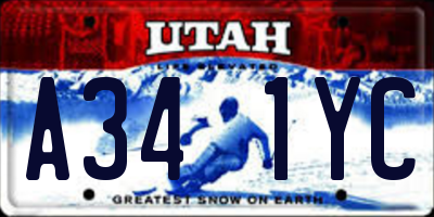 UT license plate A341YC