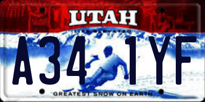 UT license plate A341YF